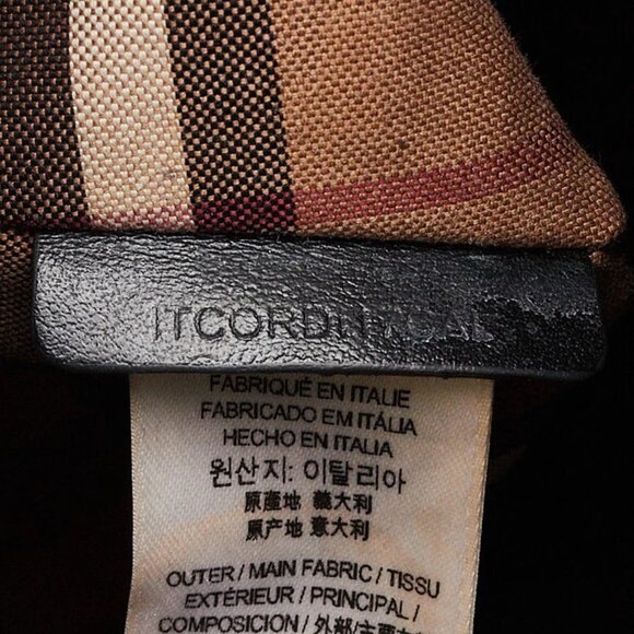 Burberry Black Leather Check Wool Medium Society Tote Bag - Picture 9 of 12